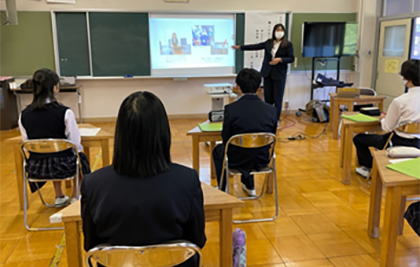 大津市立伊香立中学校で出張授業
