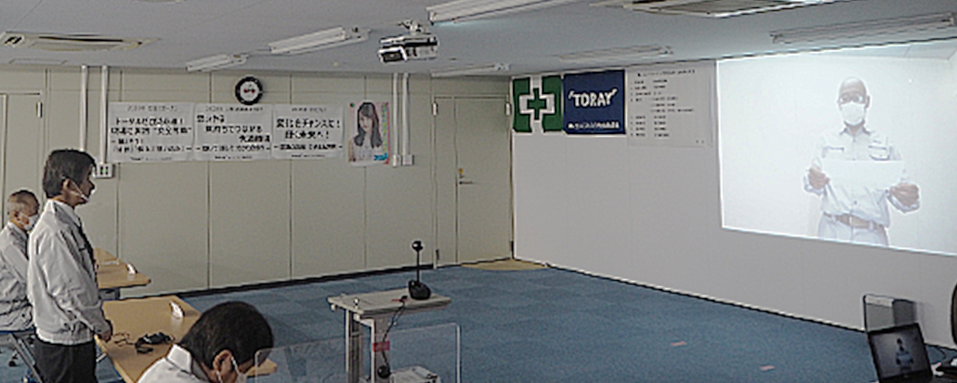 全社安全大会 中継先の石川より本社の社長に向けて安全宣言