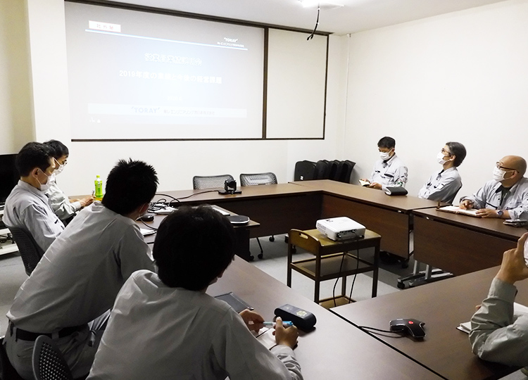 従業員業績説明会 滋賀(東レ滋賀事業場内)